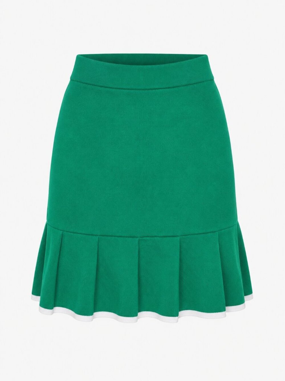 Sincerely Jules Kelly Green Preppy Pleated Tennis Mini Skirt White Trim Size M